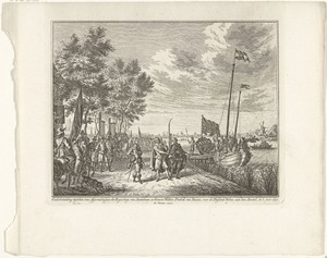 Onderhandeling tussen afgevaardigden van Amsterdam en graaf Willem Frederik bij Hofstede Welna aan de Amstel, 1650