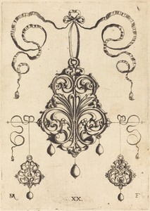 One Large and Two Smaller Strapwork Pendants