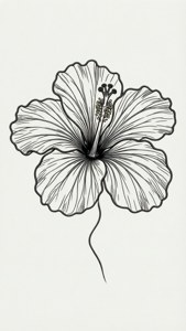 One Line Hibiscus