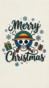 One Piece Christmas Typography