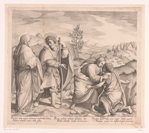 Ontmoeting tussen de jonge Johannes de Doper en Christus