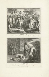 Ontmoeting van David en Abigaïl, en Saul bij de heks van Endor