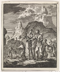 Ontmoeting van pelgrims in de bergen