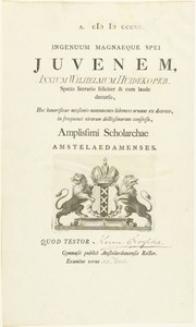 Oorkonde van het Atheneum Illustre in Amsterdam