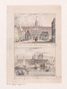Oostindisch zeemagazijn en de werf in Amsterdam