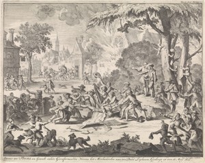 Oproer te Tours waarbij het lijk van een protestant wordt mishandeld, 1621