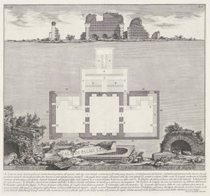 Opstand en plattegrond van graftombe van familie van keizer Augustus