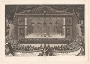 Opvoering van 'Le Malade Imaginaire' door Molière in de tuin van Versailles
