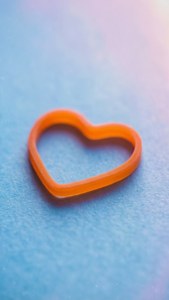 Orange Heart Rubber Band