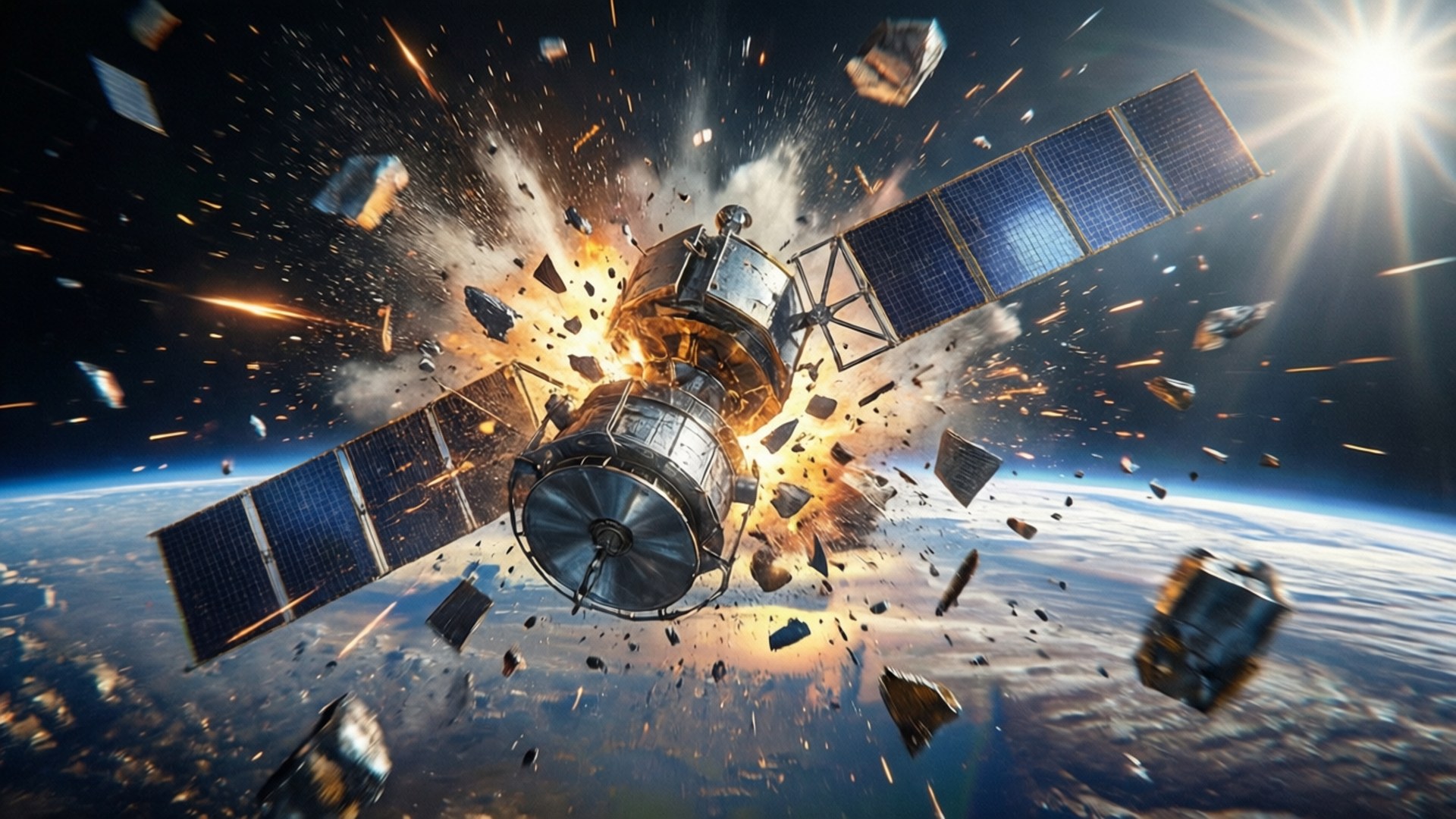 Orbital Collision by Wallpapers.art Studio