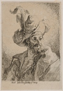Oriental with a Plumed Hat, Looking Right