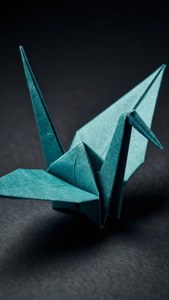 Origami Teal Crane
