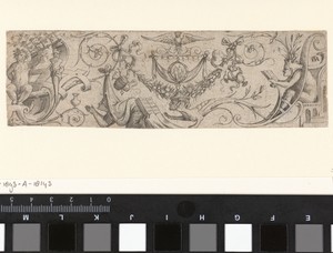 Ornament met Bacchus en een knielende vrouw