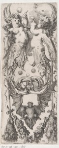 Ornament met bellenblazende putti