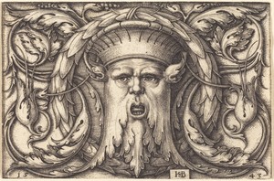 Ornament Panel with a Large Bearded Mask