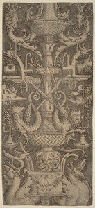 Ornament Panel with Dragons, Masks, and Instruments of War