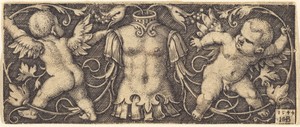 Ornament with Armour and Two Genii