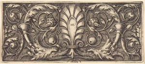 Ornament with Palmette and Two Dophin Heads