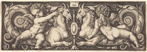 Ornament with Two Genii Riding on Two Chimeras