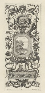 Ornamental Panel Surmounted by the Crowned Head of a Woman and Two Peacocks