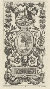 Ornamental Panel with Pan and Two Garland-Bearing Women