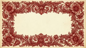 Ornate Red Floral Border