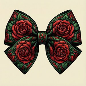 Ornate Rose Pattern Bow