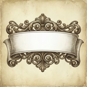 Ornate Vintage Scroll Banner