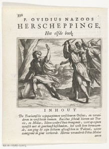 Orpheus wordt aangevallen door een groep vrouwen