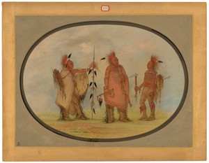 Osage Chief with Two Warriors