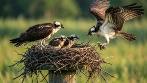 Osprey Family Feeding