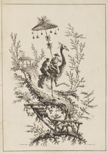 Ostrich Rirders, Plate from a Set of Chinoiserie Representations