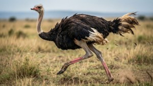 Ostrich Running Serengeti