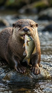 Otter with Fish