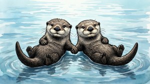 Otters Holding Hands