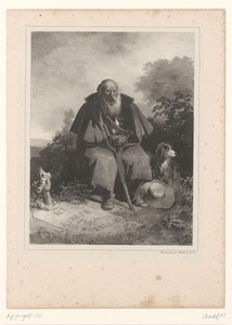 Oude man bij het graf van zijn dochter