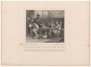 Oude man citeert Napoleon uit een boek