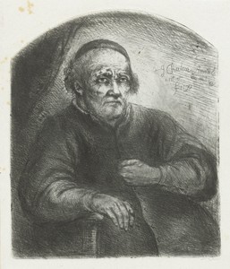 Oude man in een leunstoel