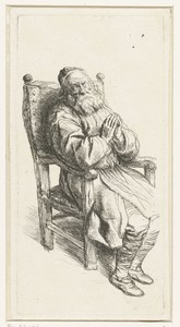 Oude man in een leunstoel
