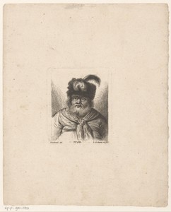 Oude man met baard en bontmuts