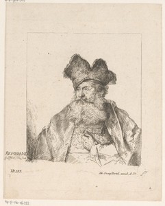 Oude man met baard en muts