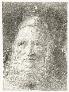 Oude man met bontmuts