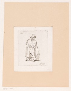 Oude man met wandelstok