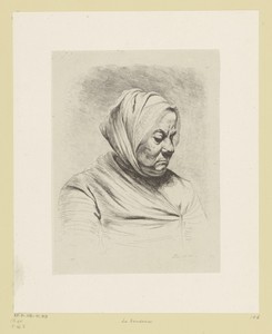 Oude vrouw en profil