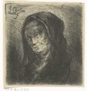 Oude vrouw met zwarte sluier
