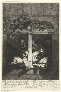 Oude zanger in een open raam