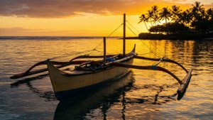 Outrigger Canoe Sunset