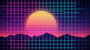 Outrun Grid Mountains