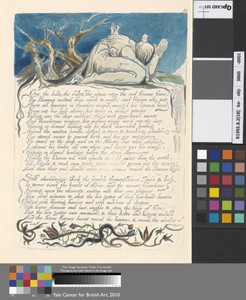 "Over the hills, the vales, the cities, rage the red flames fierce..." (Plate 18)