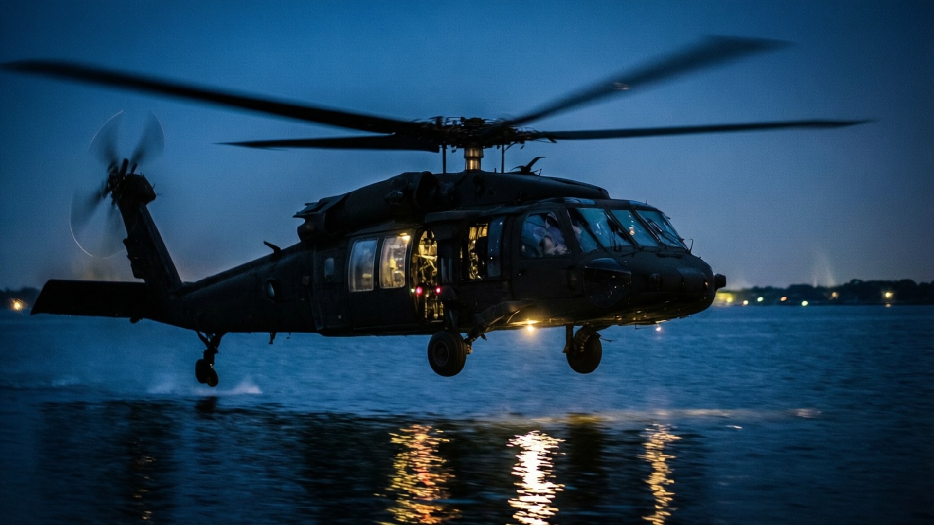 Over the Water at Midnight by Wallpapers.art Studio